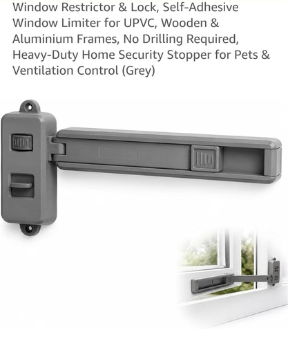 Lockable grey window - grey, safety