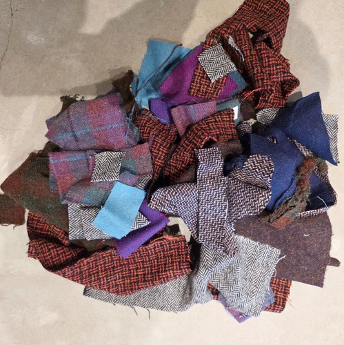 Harris tweed fabric remnants - fabric,