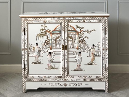 Chinese oriental white lacquer - chinese,