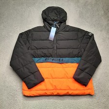 O'Neill Blue Originals Snow Ski Anorak Jacket Men XL Black Orange Puffer Coat