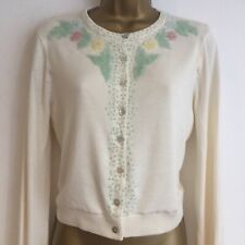Ladies Cardigan 12 Cream Mix JASMINE GUINESS Designer Bnwot Lined Embellished