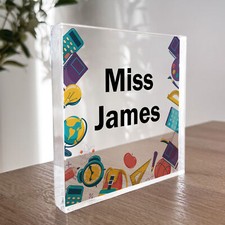 Personalised Teacher Desk Name Plate Teacher Gift Custom Leaving School Present