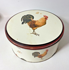 ROOSTER CHICKEN VINTAGE BISCUITS STORAGE TIN. RETRO