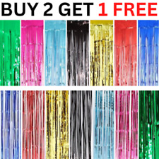 2M-3M FOIL FRINGE TINSEL BACKDROP CURTAIN DOOR WEDDING BIRTHDAY PARTY DECORATION