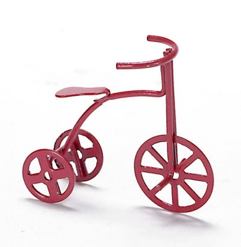 Dolls house red bike child - bike, child's