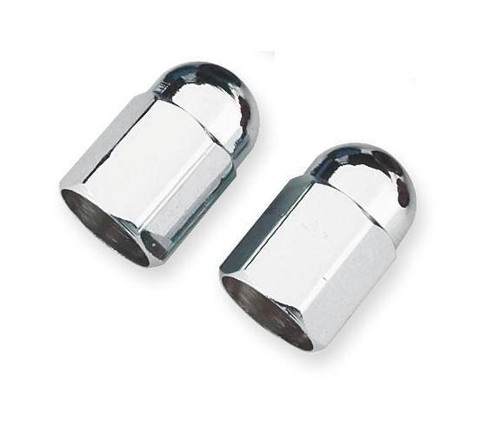 Chrome tyre valve dust - chrome, caps