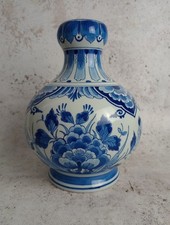 Vtg Delft Vase Blue White