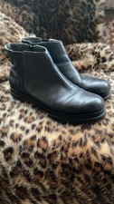 Camper Black Leather Ankle Boots Pull-on Size 6 EU 39