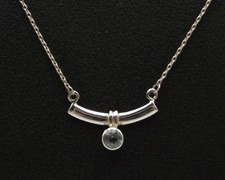 SWAG NECKLACE simple design pale blue drop stone sterling silver by Kit Heath