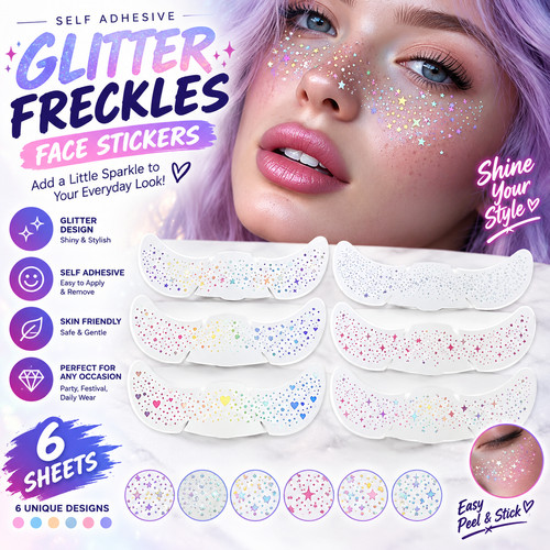 Sheets glitter freckles face - glitter,