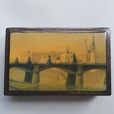 Russian wooden black lacquer