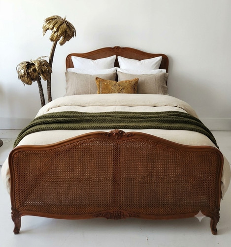 Antique french cane - french, bed