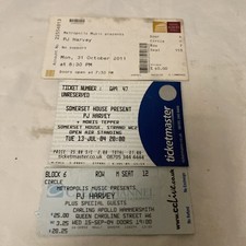 PJ Harvey Concert Ticket Stubs