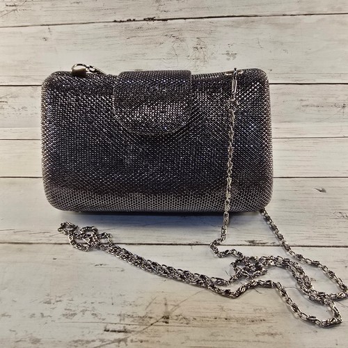 Gunmetal metallic mesh evening - metallic,