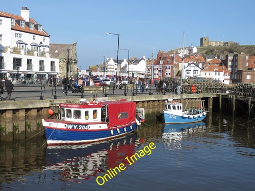 Photo 12x8 boats tied - boats,