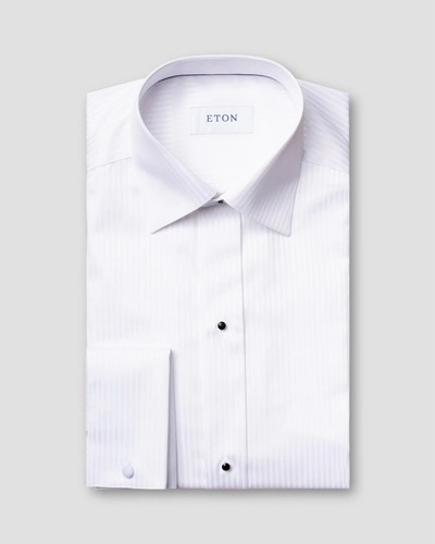 Eton white striped satin - striped,