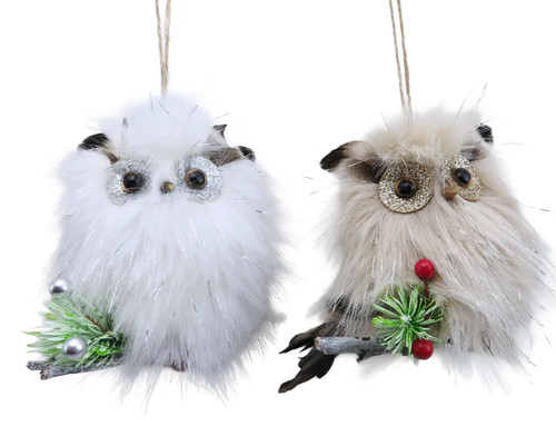 Glitter plush owl hanging - glitter,