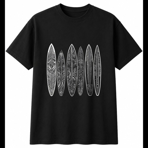 Charcoal surfboard portrait - charcoal,