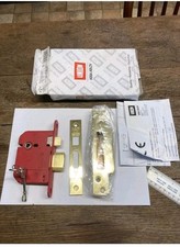 3" UNION J2200S-PL-3.0 StrongBOLT 5 Lever Mortice Sashlock Door Lock Satin Brass