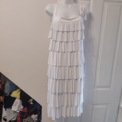Ladies white ruffle tiered - ladies,