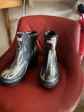 Hunter Wellies Women’s Green Size Uk 5 Ankle Boots High Heels Chunky Block
