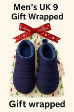 Mens Quilted Slippers UK9 EU43 Memory Foam In/Outdoor VeraCosy Gift Wrapped ?