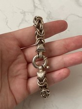 925 Sterling silver 7 1/4” Byzantine chunky chain bracelet