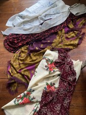 Scarves Shawls Table Covers Vintage Fabric Bundle