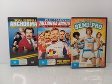 Will Ferrell: Semi-Pro, Talladega & Anchorman - x3 DVD Bundle 
