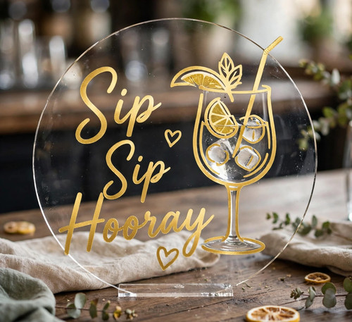 Sip hooray vinyl decal - sip,