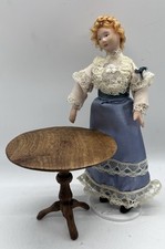 Dolls house furniture handmade round table in 1/12th scale