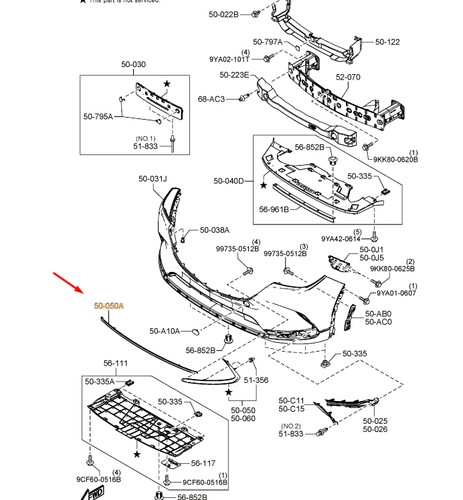 Mazda front bumper - front,