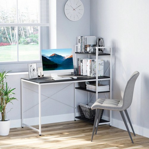 Black white industrial desk - black/white,