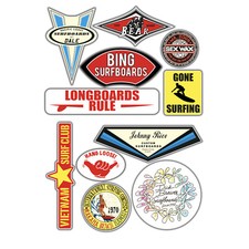 Surf stickers vintage design