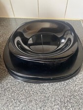 new black rounded square plate set large & medium