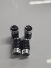 Mini Cooper John Cooper Works JCW Logo Black & Silver Carbon Style Dust Caps X4