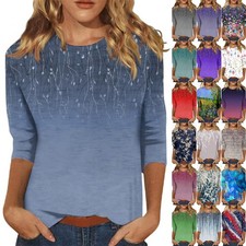 UK Womens 3/4 Sleeve Tops