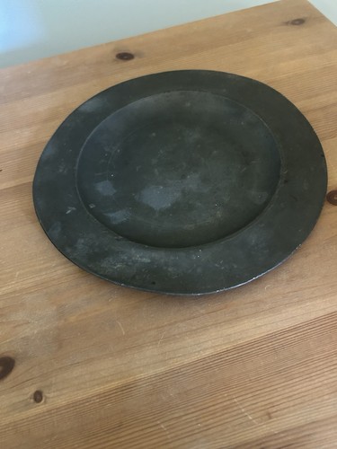 19th century pewter plate - plate,
