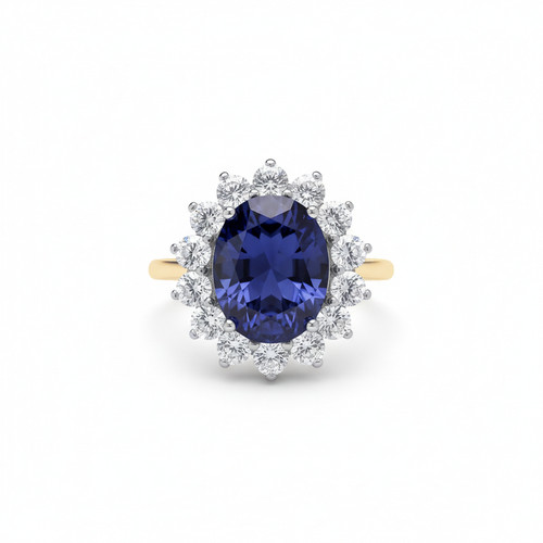 18ct gold large sapphire - 18ct, ring