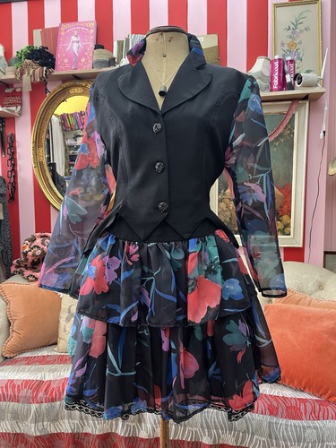Crazy cat 80s skirt - cat, suit