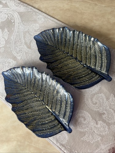 Leave blue decorative plate - leave,