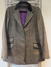 Shires Ladies Tweed Hacking Hunting Jacket 42” 18 Green Pink Check