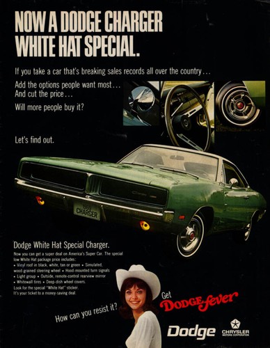 Now dodge charger white - a, hat