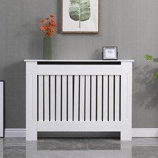 AVC Designs Medium Modern Radiator Cover Vertical Slats Pattern White + Warranty
