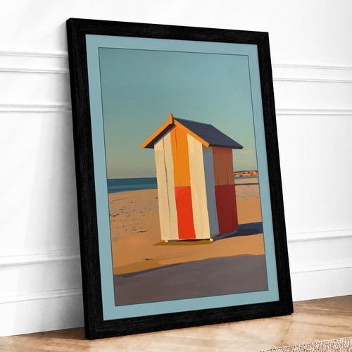 Striped beach hut - striped, coastal