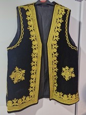 Black & Gold Embroidered Vest – Unique Statement Piece Afghan/Pathan Style
