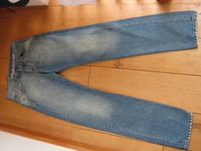 BLUE BLOOD STEVE LOBSTER STONEWASHED BLUE STRAIGHT LEG JEANS WAIST 29 NEW
