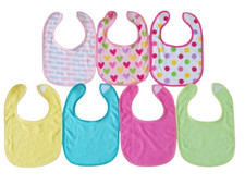 Pack of 7 Baby Bibs - Pink