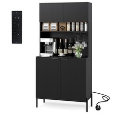 Kitchen Black Pantry Cabinet
