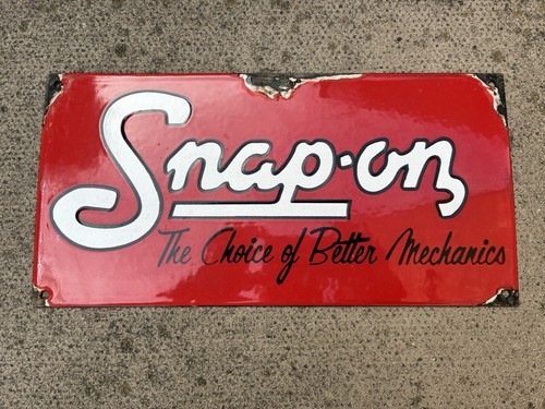 Snap enamel sign - enamel, workshop